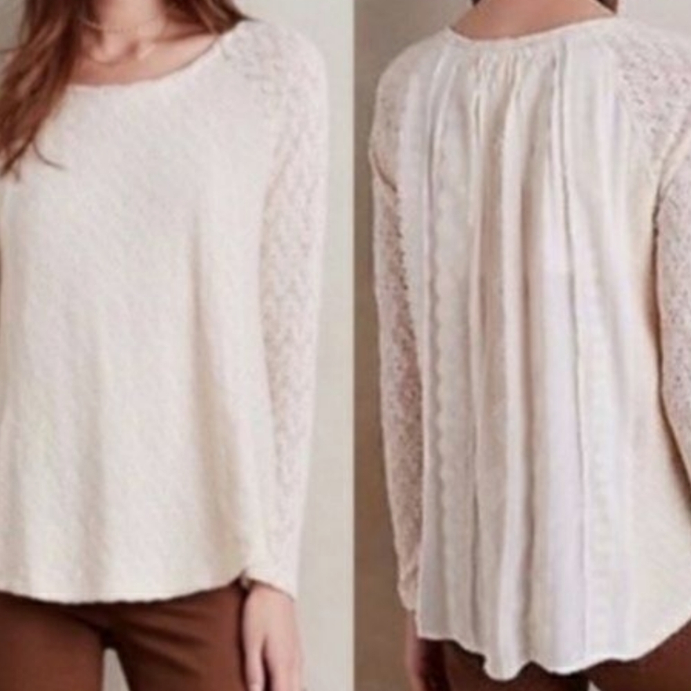 One September rosanella ivory lace small blouse from Anthropologie NWT